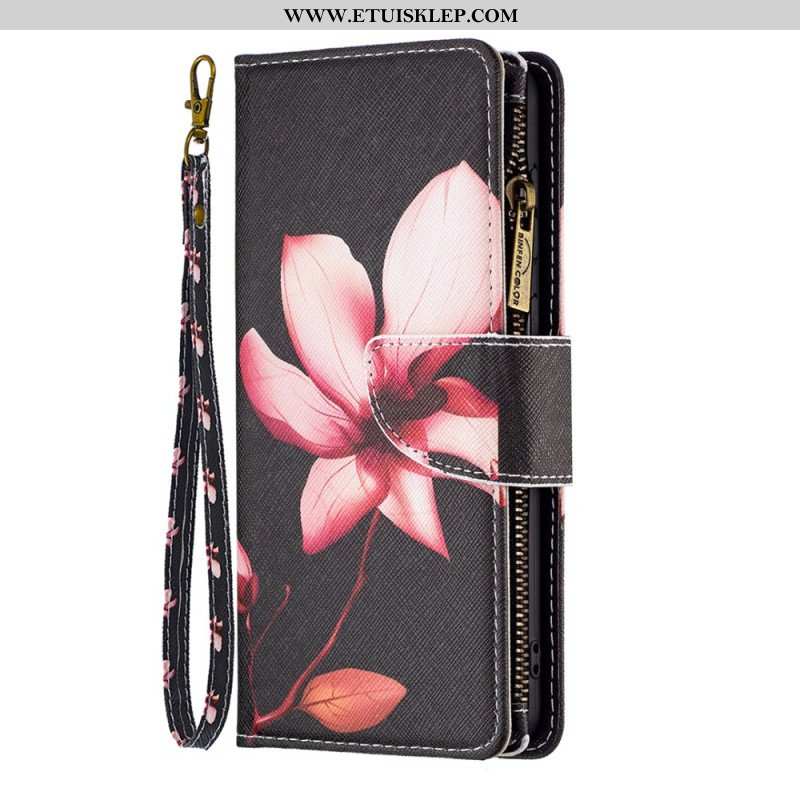 Etui Folio do Xiaomi 13 Kieszonka Zapinana Na Zamek W Kwiaty